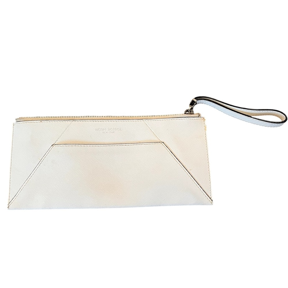 Henri Bendel white Saffiano Leather Clutch Wristlet